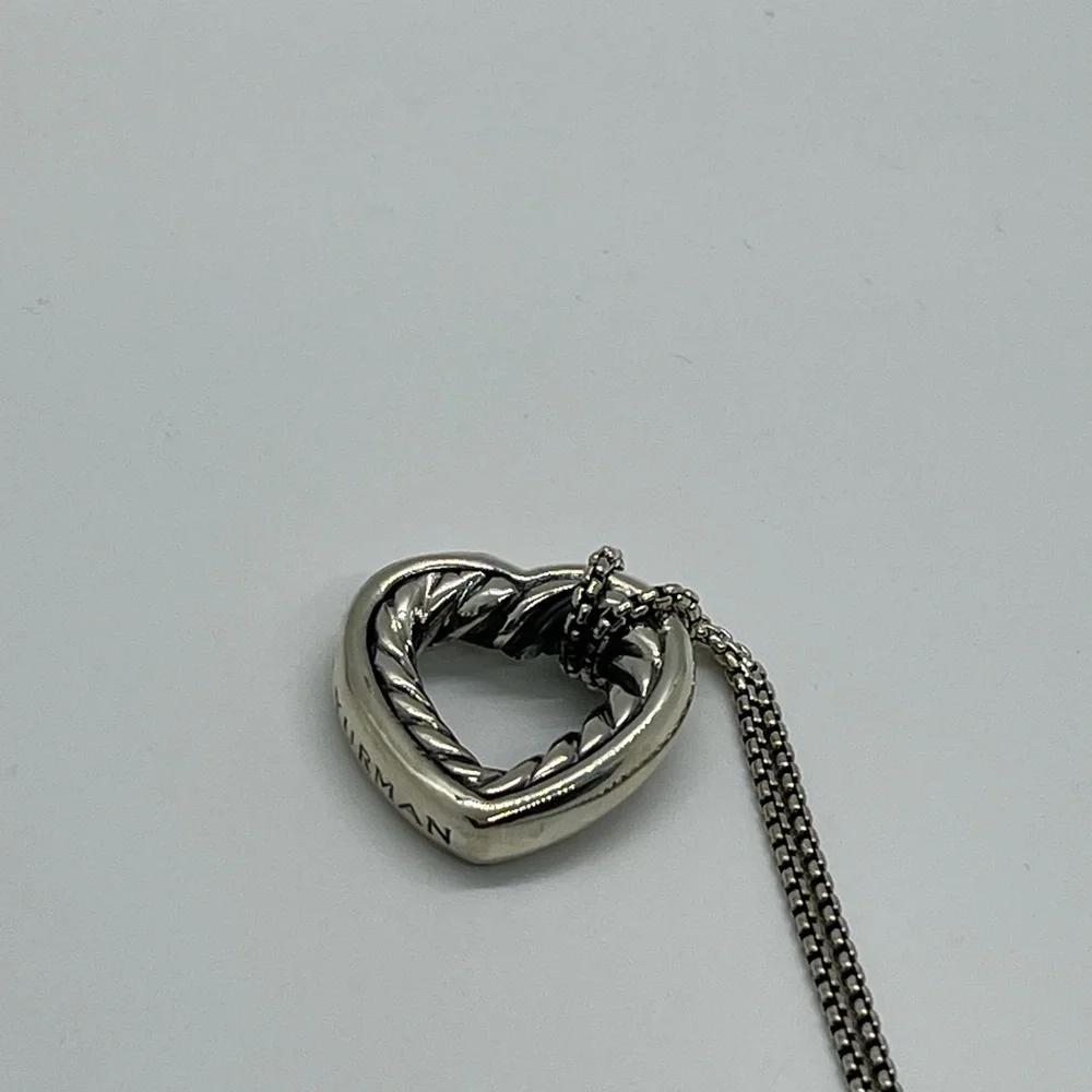 David Yurman Sterling Silver Heart Necklace